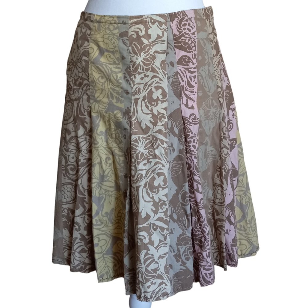 Sigrid Olsen fit and flare pleated cotton skirt lined size 12P
